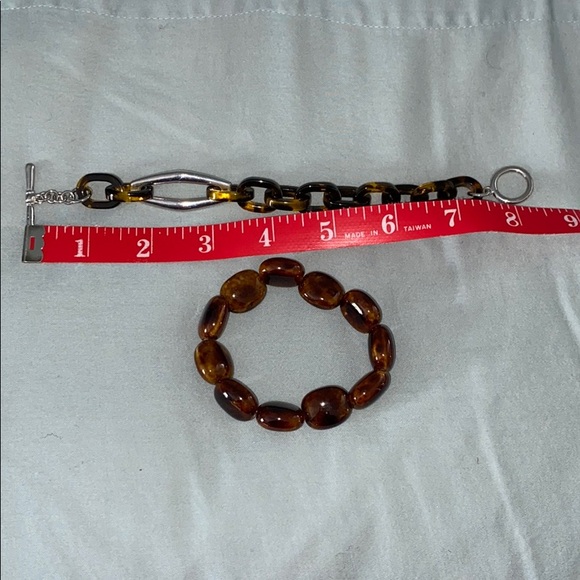 Two brown bracelets, one toggle Talbots, one glass - Picture 2 of 2